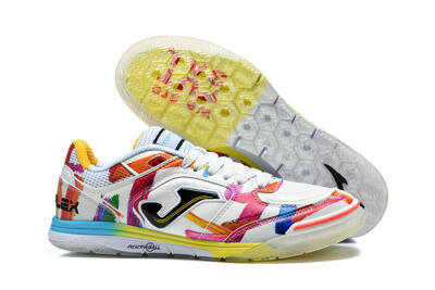 Joma Top Flex IC Indoor & Futsal Soccer Shoes - White/Multi-Color/Artistic Print