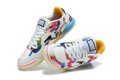 Joma Top Flex IC Indoor & Futsal Soccer Shoes - White/Multi-Color/Artistic Print