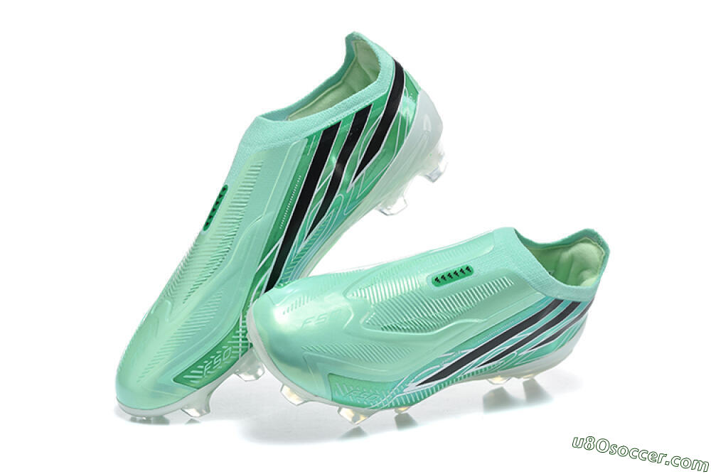 Adidas F50 Hyperfast Elite Laceless FG Firm Ground Soccer Cleats - Green/Mint Green/Core Black 3