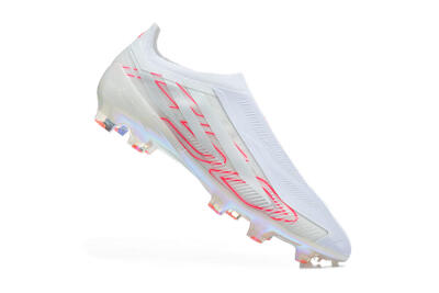 Adidas F50 Elite Laceless FG Firm Ground Soccer Cleats - White/Cloud White/Solar Red