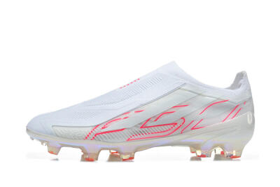 Adidas F50 Elite Laceless FG Firm Ground Soccer Cleats - White/Cloud White/Solar Red