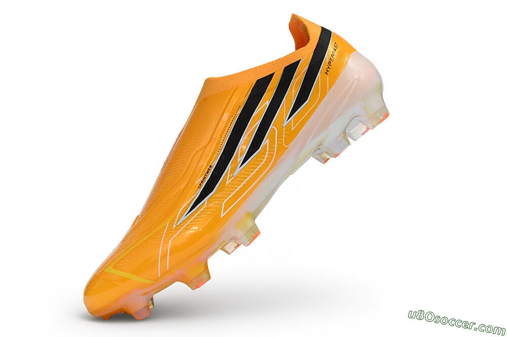 Adidas F50 Hyperfast Elite Laceless FG Firm Ground Soccer Cleats - Orange/Solar Gold/Core Black 6