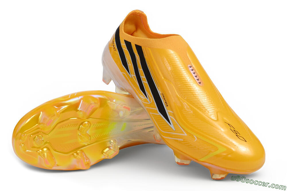 Adidas F50 Hyperfast Elite Laceless FG Firm Ground Soccer Cleats - Orange/Solar Gold/Core Black 4