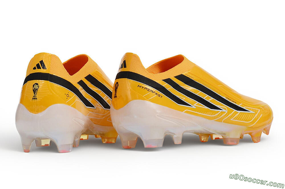 Adidas F50 Hyperfast Elite Laceless FG Firm Ground Soccer Cleats - Orange/Solar Gold/Core Black 7