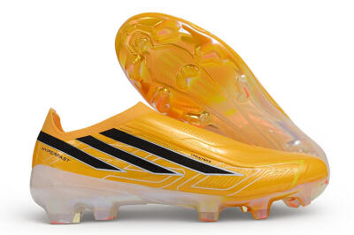 Adidas F50 Hyperfast Elite Laceless FG Firm Ground Soccer Cleats - Orange/Solar Gold/Core Black