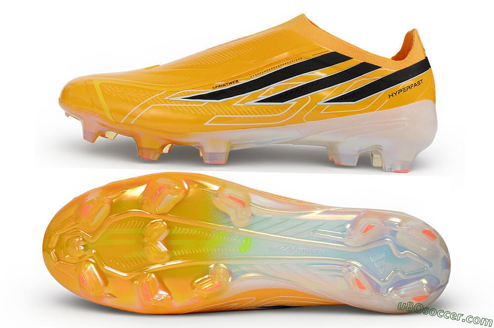 Adidas F50 Hyperfast Elite Laceless FG Firm Ground Soccer Cleats - Orange/Solar Gold/Core Black 0