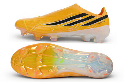 Adidas F50 Hyperfast Elite Laceless FG Firm Ground Soccer Cleats - Orange/Solar Gold/Core Black