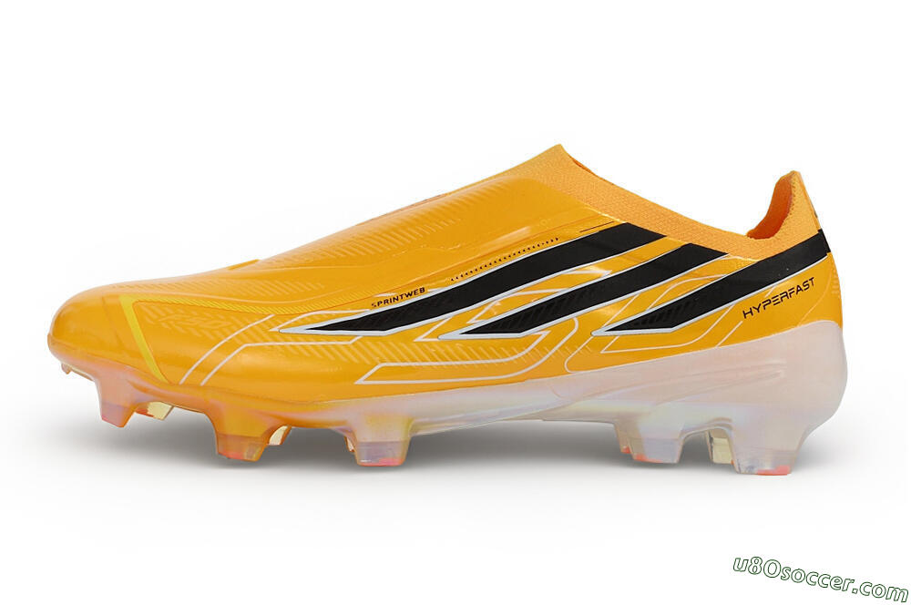 Adidas F50 Hyperfast Elite Laceless FG Firm Ground Soccer Cleats - Orange/Solar Gold/Core Black 2