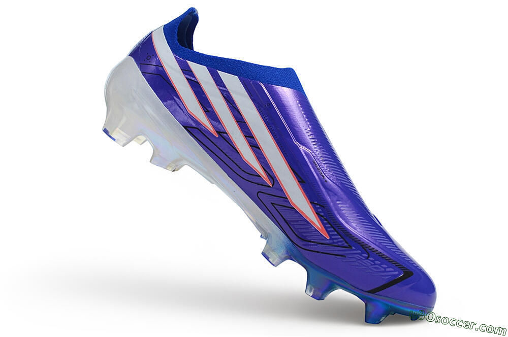 Adidas F50 Hyperfast Elite Laceless FG Firm Ground Soccer Cleats - Blue/Lucid Blue/Solar Red 5