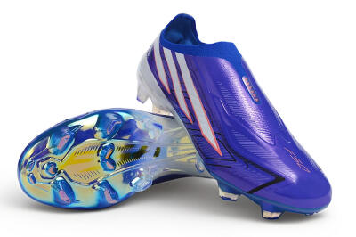 Adidas F50 Hyperfast Elite Laceless FG Firm Ground Soccer Cleats - Blue/Lucid Blue/Solar Red