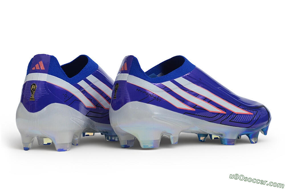 Adidas F50 Hyperfast Elite Laceless FG Firm Ground Soccer Cleats - Blue/Lucid Blue/Solar Red 7