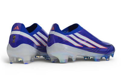 Adidas F50 Hyperfast Elite Laceless FG Firm Ground Soccer Cleats - Blue/Lucid Blue/Solar Red