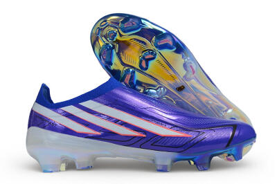 Adidas F50 Hyperfast Elite Laceless FG Firm Ground Soccer Cleats - Blue/Lucid Blue/Solar Red