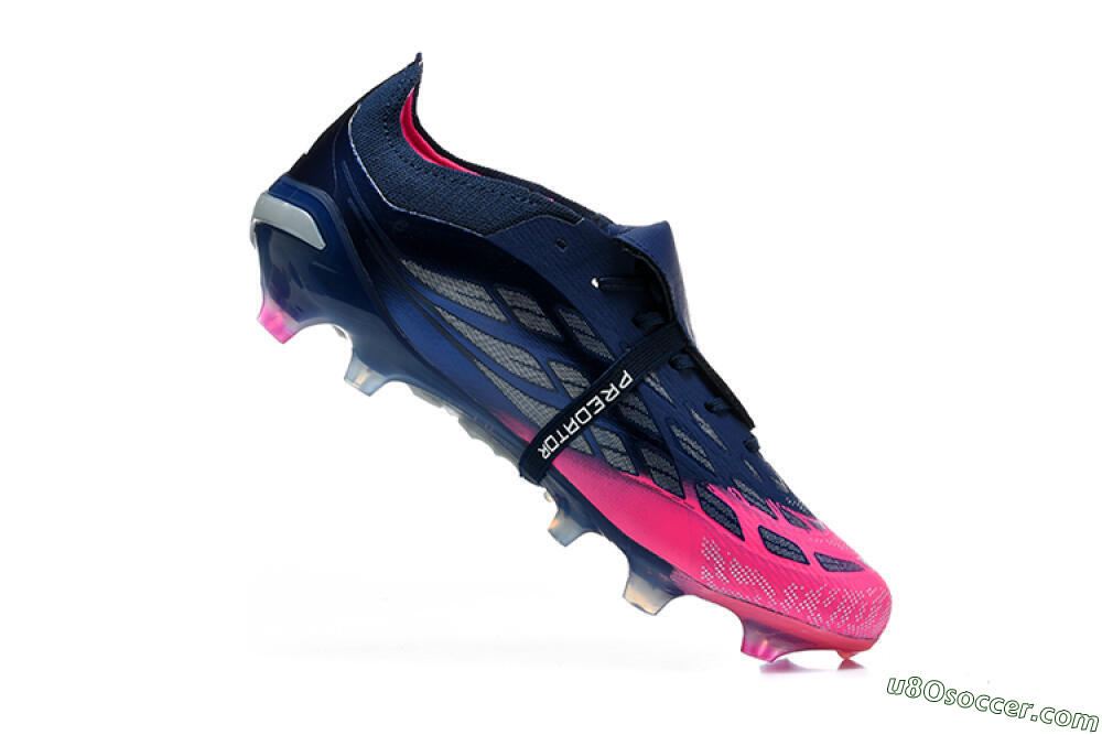Adidas Predator 26 Elite Fold-Over Tongue FG Firm Ground Soccer Cleats - Blue/Midnight Navy/Lucid Pink 7