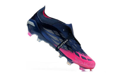 Adidas Predator 26 Elite Fold-Over Tongue FG Firm Ground Soccer Cleats - Blue/Midnight Navy/Lucid Pink