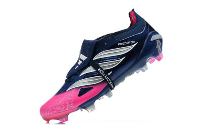 Adidas Predator 26 Elite Fold-Over Tongue FG Firm Ground Soccer Cleats - Blue/Midnight Navy/Lucid Pink