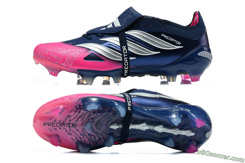 Adidas Predator 26 Elite Fold-Over Tongue FG Firm Ground Soccer Cleats - Blue/Midnight Navy/Lucid Pink 0
