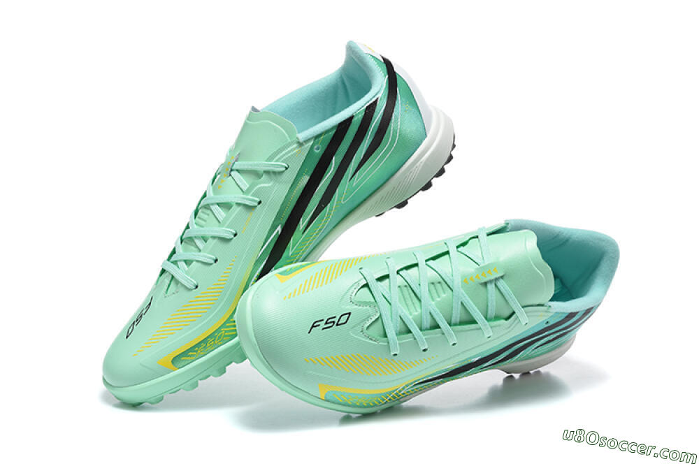 Adidas F50 Hyperfast Pro TF Artificial Turf Soccer Shoes - Green/Mint Green/Solar Yellow 6
