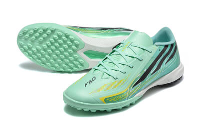 Adidas F50 Hyperfast Pro TF Artificial Turf Soccer Shoes - Green/Mint Green/Solar Yellow