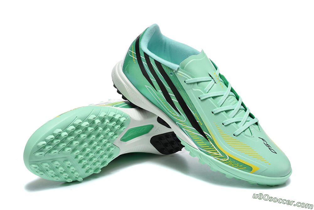 Adidas F50 Hyperfast Pro TF Artificial Turf Soccer Shoes - Green/Mint Green/Solar Yellow 4