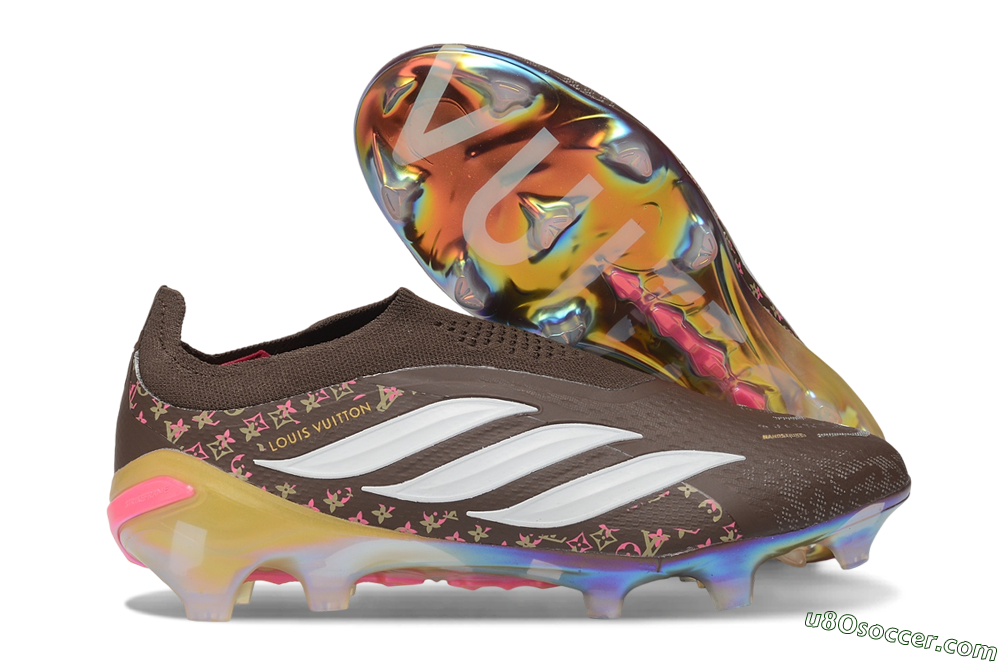 Adidas Predator 26 Elite FG Firm Ground Soccer Cleats - Brown/Chocolate/Iridescent 1
