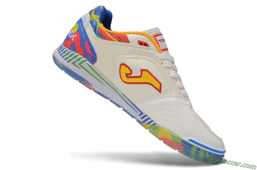Joma Top Flex IC Indoor & Futsal Soccer Shoes - White/Multi-Color/Off-White 4