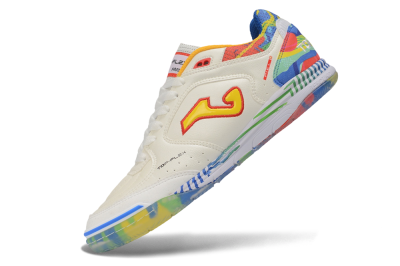 Joma Top Flex IC Indoor & Futsal Soccer Shoes - White/Multi-Color/Off-White