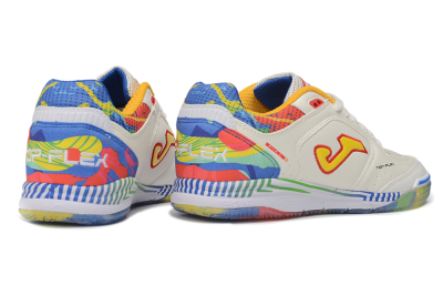 Joma Top Flex IC Indoor & Futsal Soccer Shoes - White/Multi-Color/Off-White