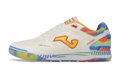 Joma Top Flex IC Indoor & Futsal Soccer Shoes - White/Multi-Color/Off-White