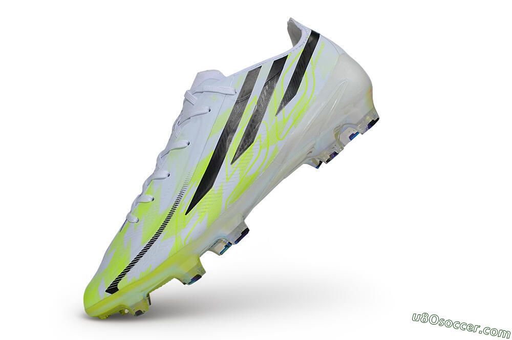 Adidas F50 Hyperfast Elite FG Firm Ground Soccer Cleats - White/Solar Yellow/Core Black 5