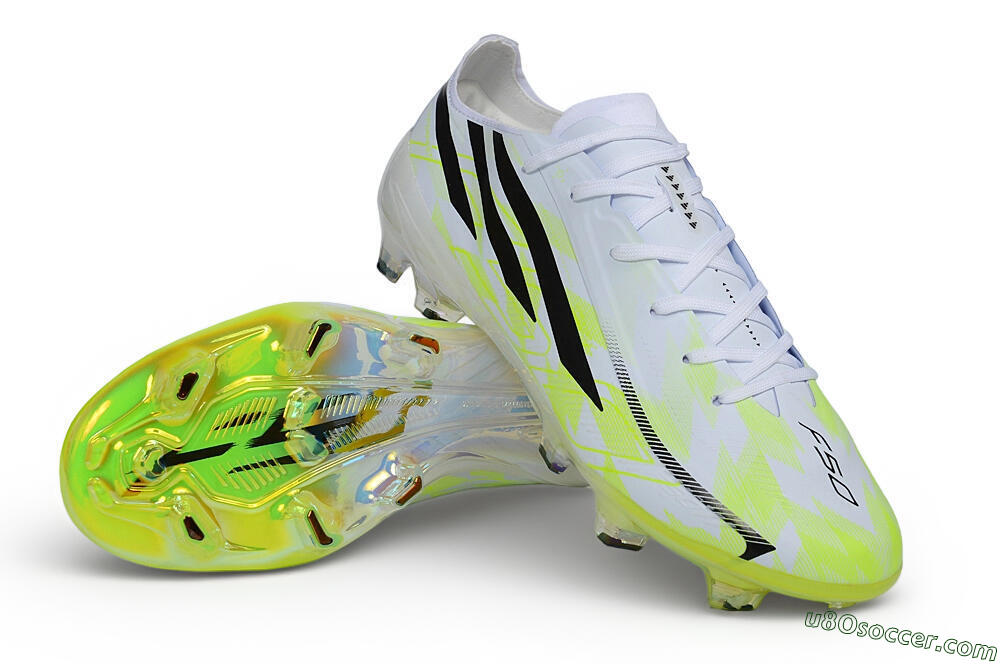 Adidas F50 Hyperfast Elite FG Firm Ground Soccer Cleats - White/Solar Yellow/Core Black 3