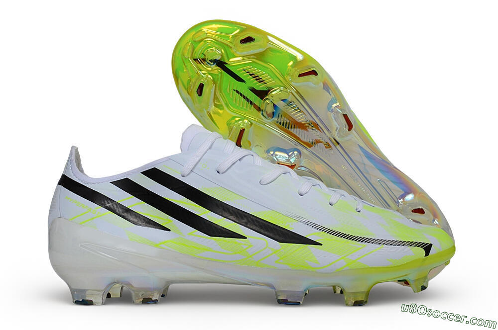 Adidas F50 Hyperfast Elite FG Firm Ground Soccer Cleats - White/Solar Yellow/Core Black 1