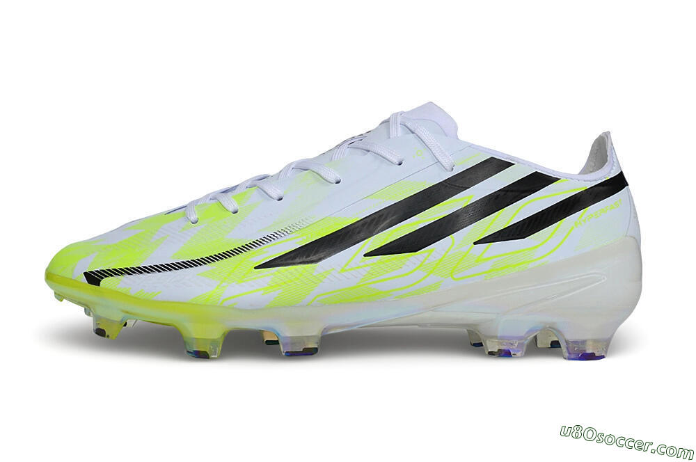 Adidas F50 Hyperfast Elite FG Firm Ground Soccer Cleats - White/Solar Yellow/Core Black 2