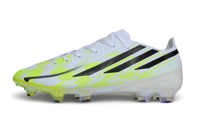 Adidas F50 Hyperfast Elite FG Firm Ground Soccer Cleats - White/Solar Yellow/Core Black