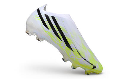 Adidas F50 Hyperfast Elite Laceless FG Firm Ground Soccer Cleats - White/White/Lucid Lemon