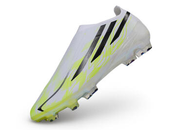 Adidas F50 Hyperfast Elite Laceless FG Firm Ground Soccer Cleats - White/White/Lucid Lemon
