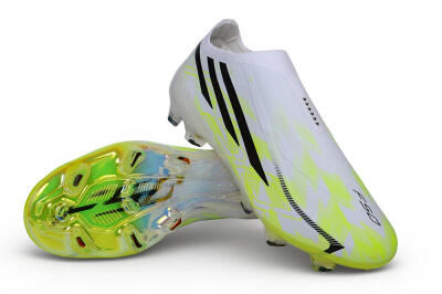 Adidas F50 Hyperfast Elite Laceless FG Firm Ground Soccer Cleats - White/White/Lucid Lemon