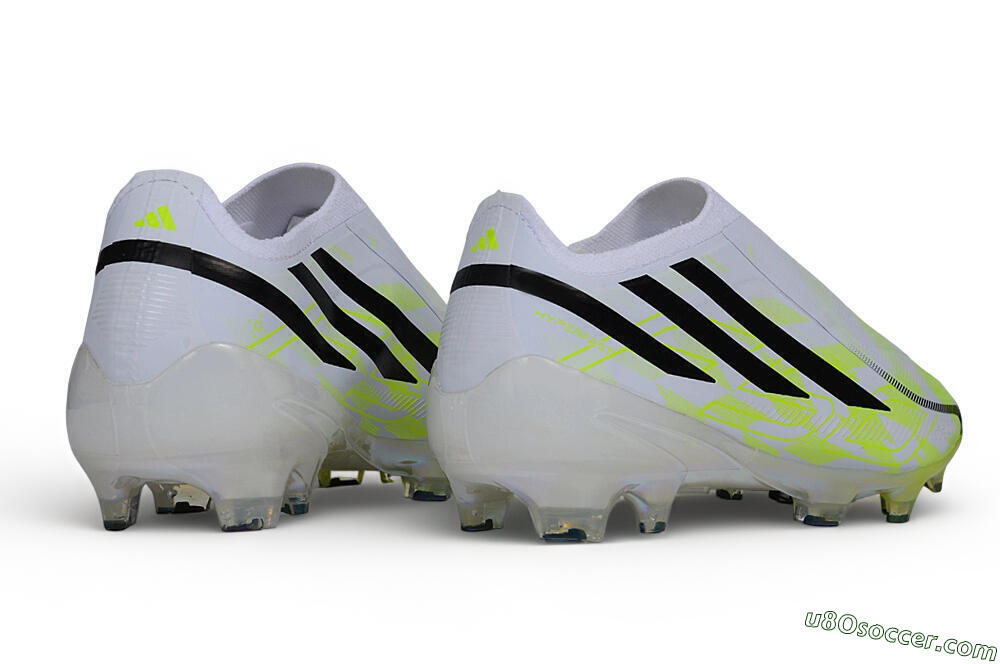 Adidas F50 Hyperfast Elite Laceless FG Firm Ground Soccer Cleats - White/White/Lucid Lemon 6