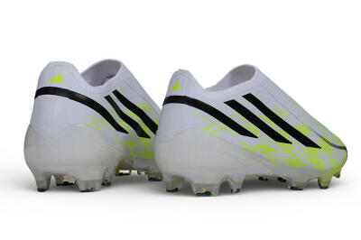 Adidas F50 Hyperfast Elite Laceless FG Firm Ground Soccer Cleats - White/White/Lucid Lemon