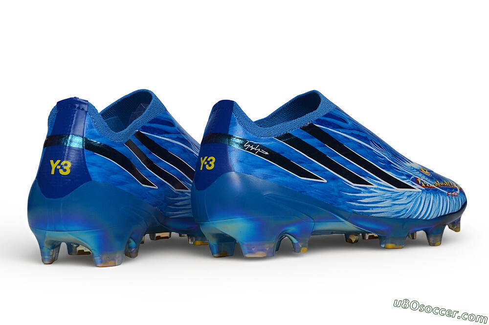 Adidas F50 Hyperfast Elite Laceless FG Firm Ground Soccer Cleats - Blue/Royal Blue/Metallic Gold 6