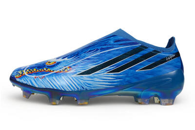 Adidas F50 Hyperfast Elite Laceless FG Firm Ground Soccer Cleats - Blue/Royal Blue/Metallic Gold