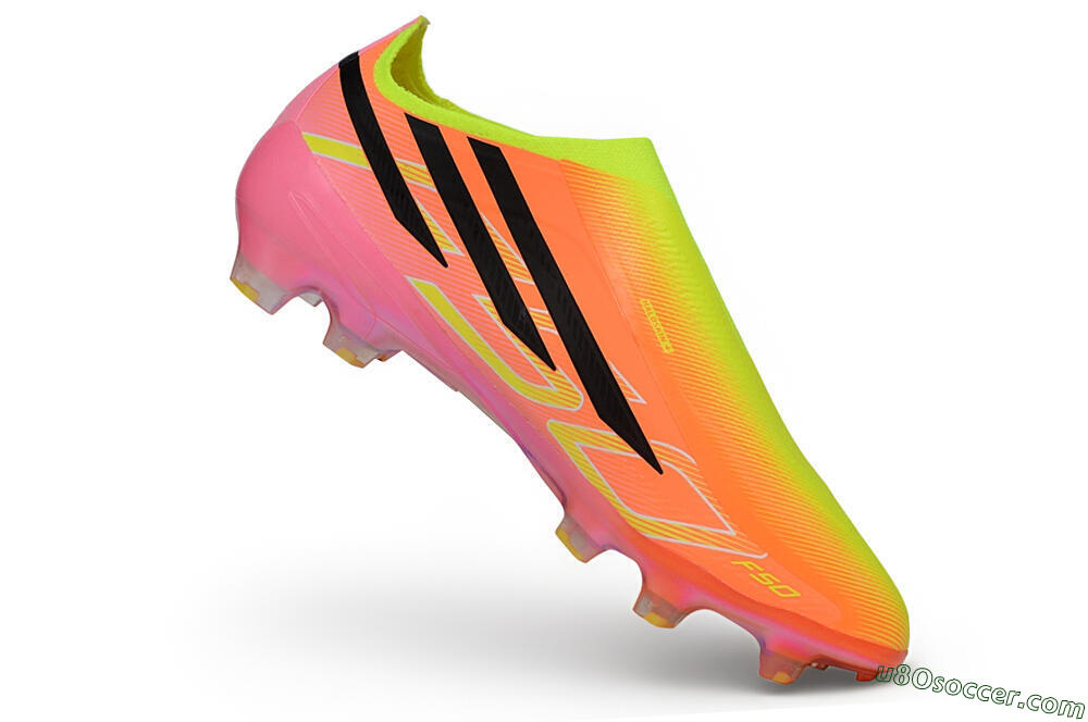 Adidas F50 Hyperfast Elite Laceless FG Firm Ground Soccer Cleats - Orange/Solar Yellow/Lucid Pink 4