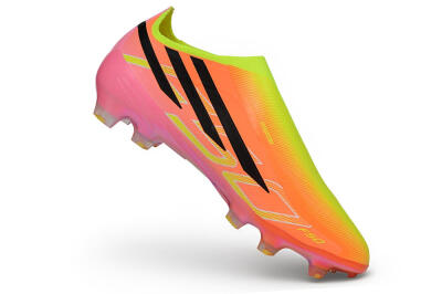 Adidas F50 Hyperfast Elite Laceless FG Firm Ground Soccer Cleats - Orange/Solar Yellow/Lucid Pink