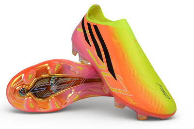 Adidas F50 Hyperfast Elite Laceless FG Firm Ground Soccer Cleats - Orange/Solar Yellow/Lucid Pink