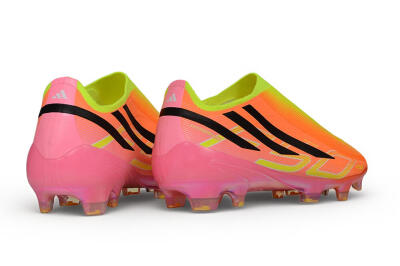 Adidas F50 Hyperfast Elite Laceless FG Firm Ground Soccer Cleats - Orange/Solar Yellow/Lucid Pink