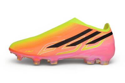 Adidas F50 Hyperfast Elite Laceless FG Firm Ground Soccer Cleats - Orange/Solar Yellow/Lucid Pink