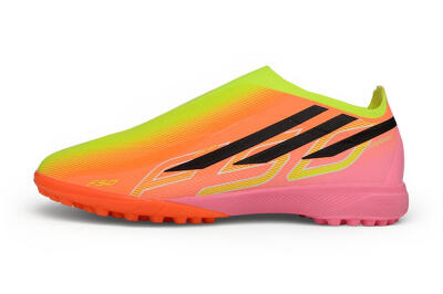 Adidas F50 Hyperfast Elite Laceless TF Artificial Turf Soccer Shoes - Orange/Solar Yellow/Lucid Pink