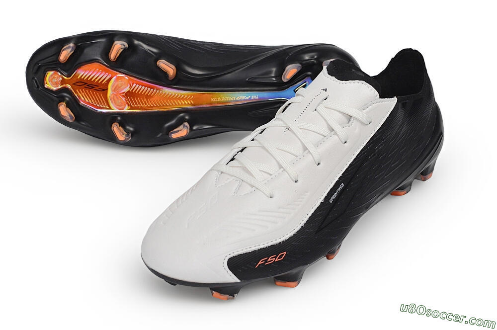 Adidas F50 Elite FG Firm Ground Soccer Cleats - White/Core Black/Solar Orange 3
