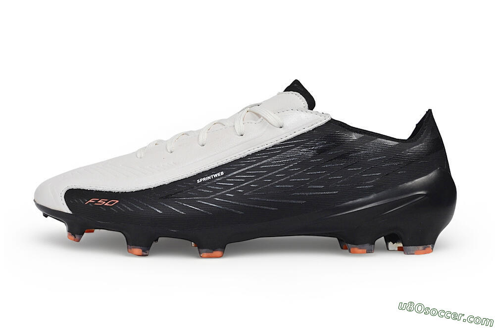 Adidas F50 Elite FG Firm Ground Soccer Cleats - White/Core Black/Solar Orange 2