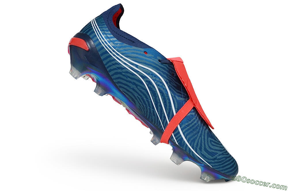 Adidas Predator 26 Elite Fold-Over Tongue FG Firm Ground Soccer Cleats - Blue/Collegiate Royal/Solar Red 4